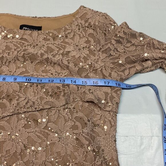 Sequined Layered Office Party Dress With Sleeves - Picture 9 of 13